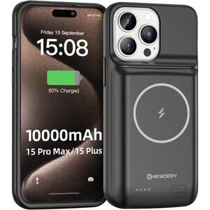 BRAND NEW ~ Newdery 10000mAh Portable Charger Battery Case iPhone 15 & 15 Pro
